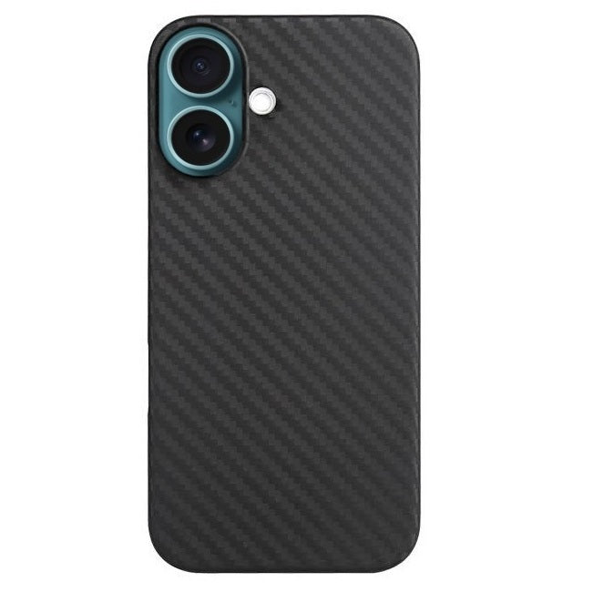 iPhone 15 Plus Slim Carbon Fiber Texture Hard PC Case - Black